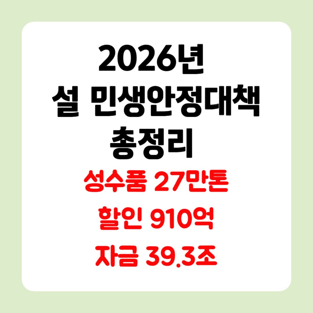 2026년 설 민생안정대책 총정리(설날 알뜰하게 보내는 꿀팁) 1 제목을 입력해주세요 002 1