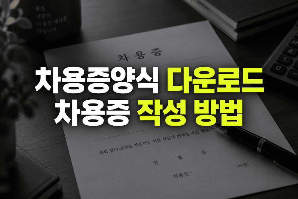 차용증양식 다운로드 안내 및 가족 개인간 차용증 작성 방법 1 ChatGPT Image 2026년 9월 16일 오후 05 14 00 1 1